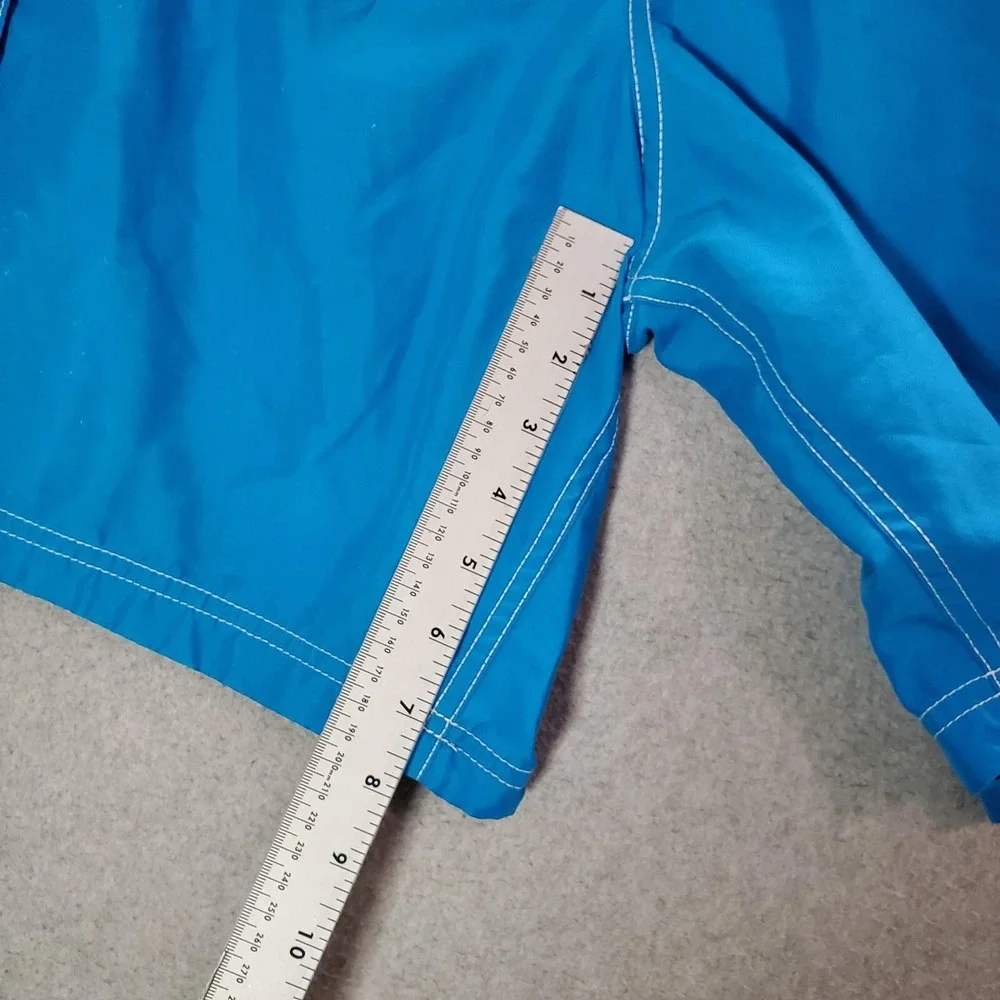 Speedo Men Swimwear Medium Blue Trunks Pockets Drawstring High Rise 8 in Inseam‎